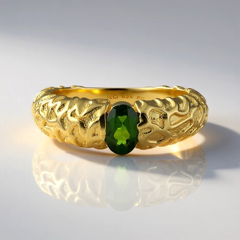 Anello in argento con Diopside Russo (SAELOCANA)