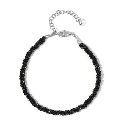 Black Spinel Silver Bracelet