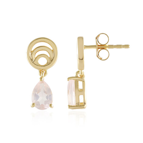 Rosenquarz-Silberohrringe