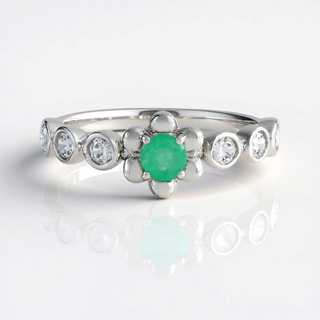 Anello in argento con Smeraldo Colombiano (de Melo Essence)