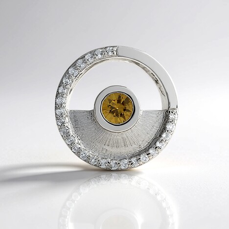 Pendentif en argent et Zircon jaune (MONOSONO COLLECTION)
