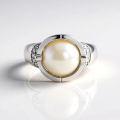 Zilveren ring met een zoetwater kweekparel (Adela Silber)