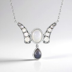 Collana in argento con Pietra di Luna Bianca