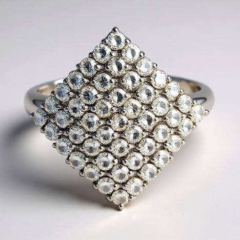 Anello placcato in platino con Diamante Cioccolato
