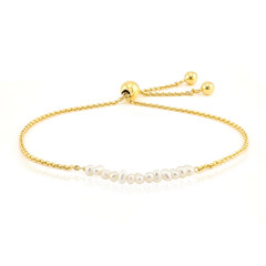 White Freshwater Pearl Silver Bracelet