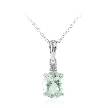 Grüner Amethyst-Silberhalskette