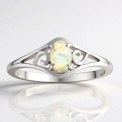Anello in oro con Opale di Mintabie