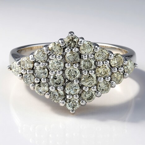 Anello placcato in platino con Diamante Cioccolato