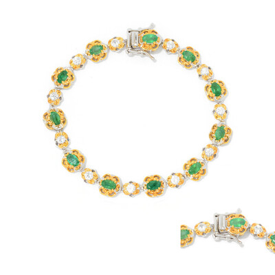 Bracelet en argent et Emeraude de Zambie (Gems en Vogue)