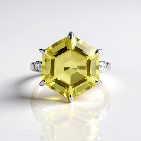 Anello in argento con Quarzo Limone