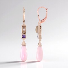 Orecchini in argento con Opale Rosa (KM by Juwelo)
