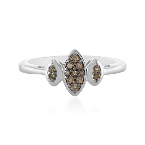 I2 Champagner-Diamant-Silberring