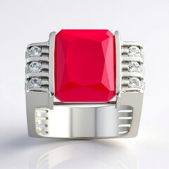 Anello in argento con Calcedonio Lampone