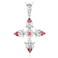 Zilveren halsketting met een roze toermalijn (Dallas Prince Designs)