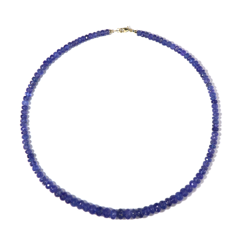 Collana In Tanzanite Naturale 5 Mm – Rondelle Lisce, Argento 925, Lunghezza 45 Cm, Regalo Donna