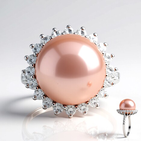 Anello in argento con Perla Ming Porpora (TPC)