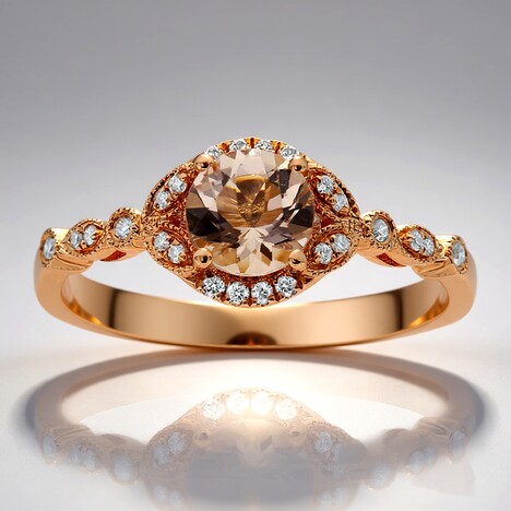 Anello in oro con Morganite AAA (CIRARI)