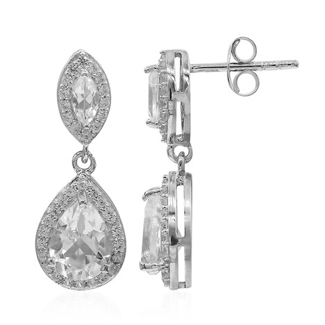 Boucles d'oreilles en argent et Topaze blanche