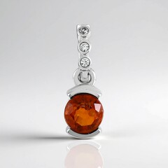Pendentif en argent et Cyanite orange