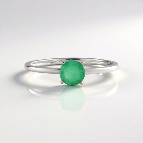 Anello in platino con Smeraldo Brasiliano