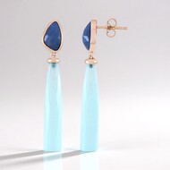 Zilveren oorbellen met Aqua Chalcedonen (KM by Juwelo)
