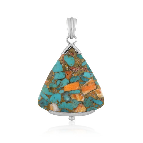 Zilveren hanger met edelstenen