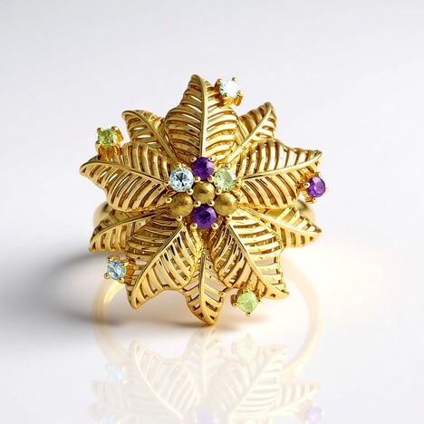 Anello in argento con Citrino (Ornaments by de Melo)