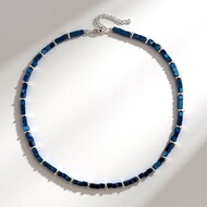 Royal Blue Hematite Silver Necklace