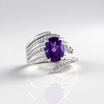 Anello in argento con Ametista Siberiana (de Melo Essence)