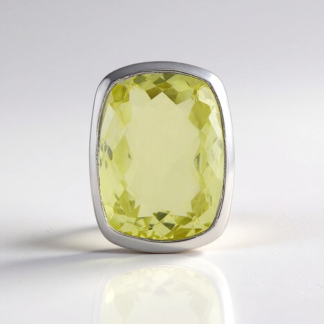 Ciondolo in argento con Quarzo Limone (MONOSONO COLLECTION)
