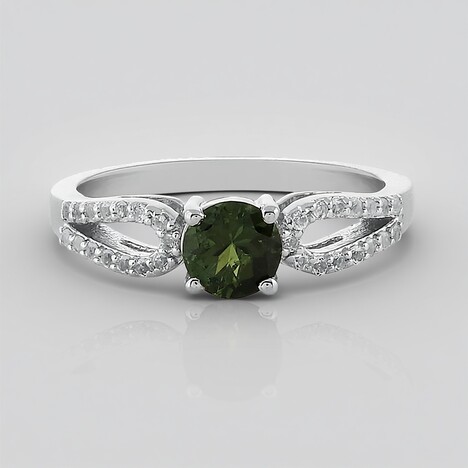 Anello in argento con Tormalina Verde