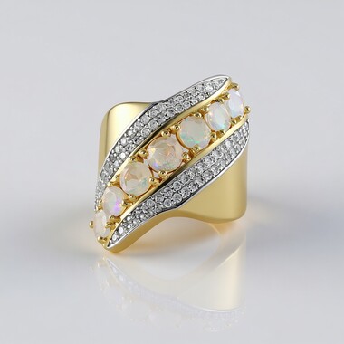 Anillo en plata con Ópalo de Welo