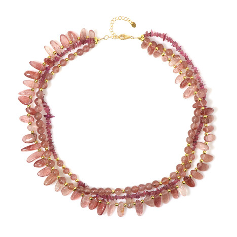 Collana in argento con Quarzo Fragola (Riya)