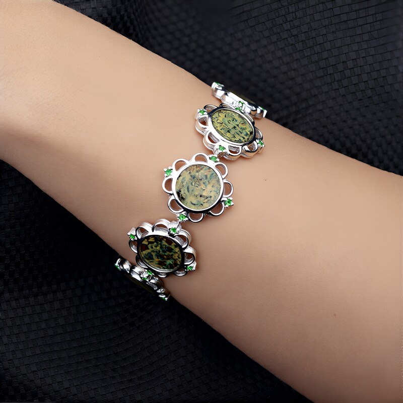 Brazalete en plata con Moneda Antiguo mito de la ofrenda de la viuda - Prutah