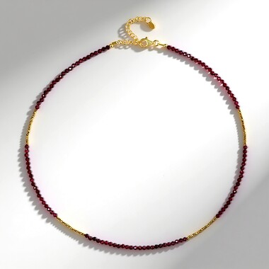 Mozambique Garnet Silver Necklace