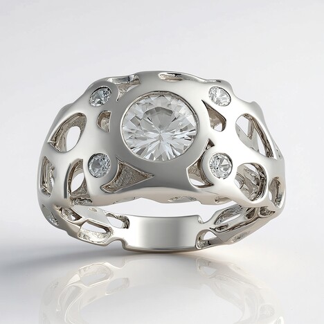 Bague en argent et Zircon