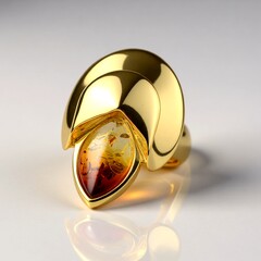 Anello in argento con Ambra Sunrise Baltica
