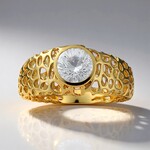 Anello in oro con Zircone (Ornaments by de Melo)