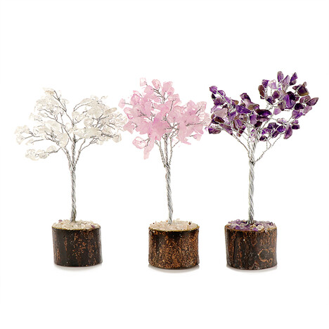 3er Set Edelstein-Bäume