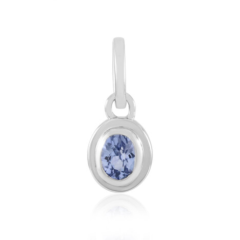 Colgante en plata con Zafiro azul Ceylon