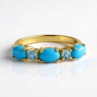 Anillo en plata con Turquesa bella durmiente (Faszination Türkis)