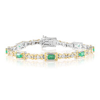 Zilveren armband met Zambia-smaragdstenen (Gems en Vogue)