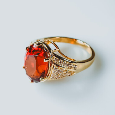 Hessonit-Granat-Goldring