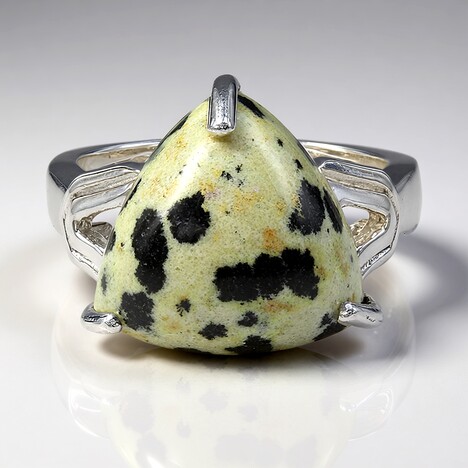 Anello in argento con Diaspro Dalmata