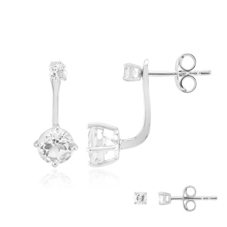 White Topaz Silver Earrings