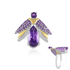 Anello in argento con Ametista Zambiana