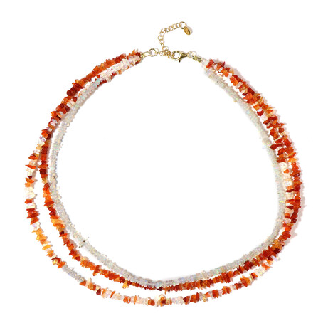Mexican Fire Opal Silver Necklace