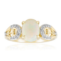 Anello in oro con Opale Bianco Brasiliano