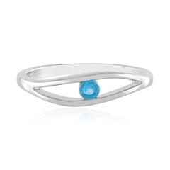 Bague en argent et Apatite bleu néon