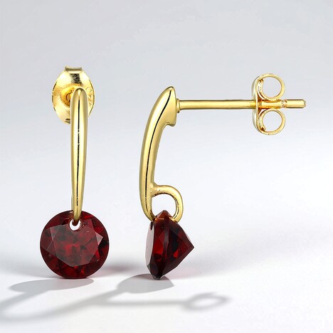 Boucles d'oreilles en argent et Grenat du Mozambique